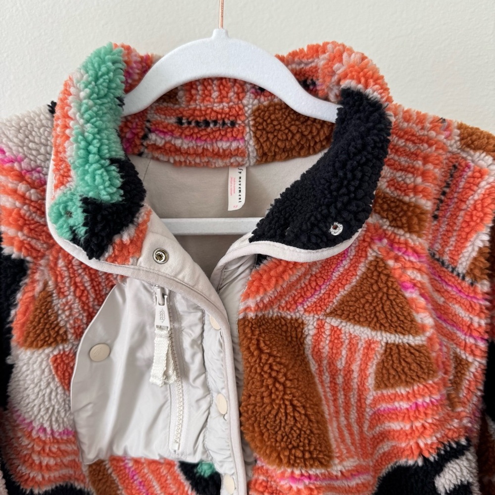 Free People Printed Hit the Slopes Fleece - Orange - Picture 3 of 6